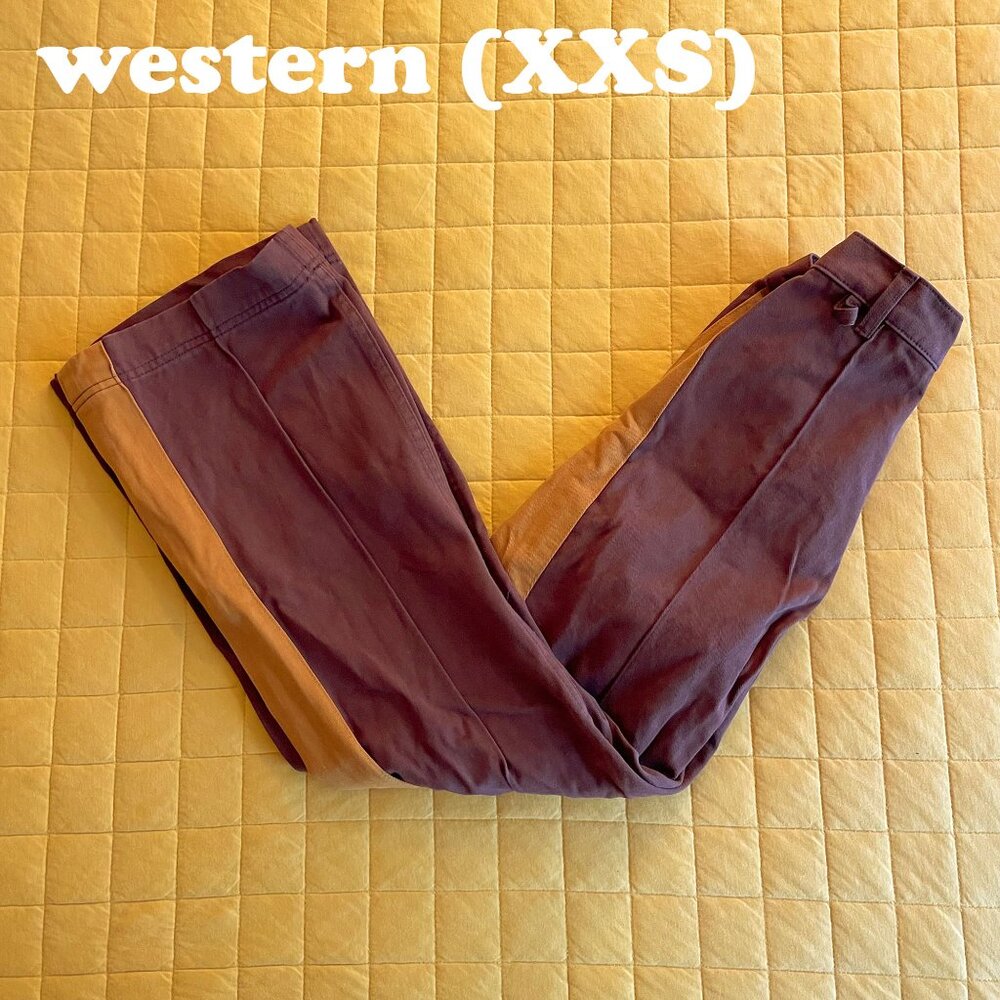 Big Bud Press Mustard Yellow/Fudgesicle Brown Stripe Western Pants